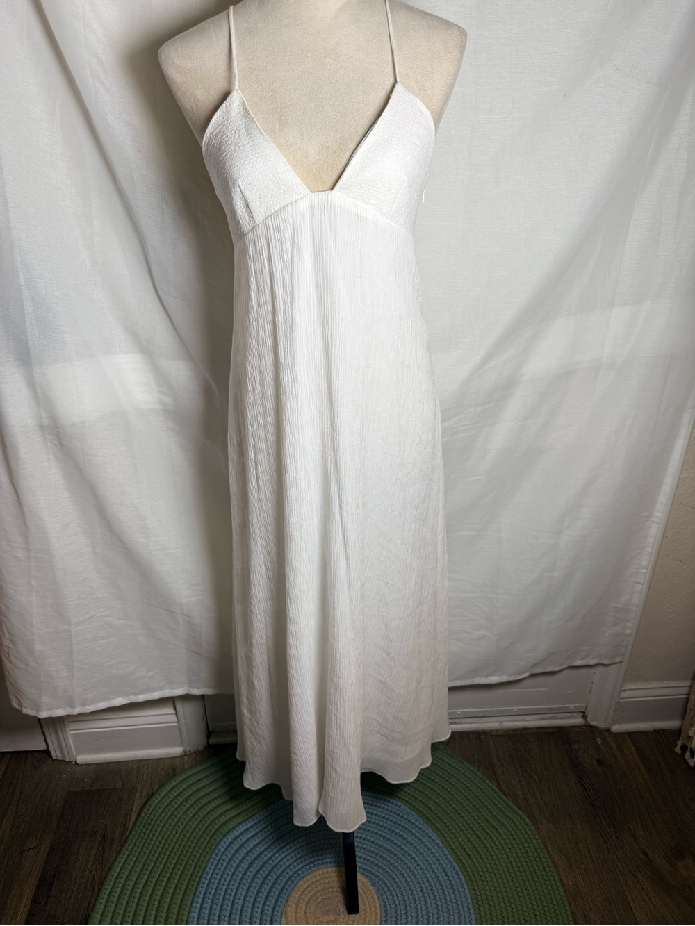 Zara White Textured Maxi Dress